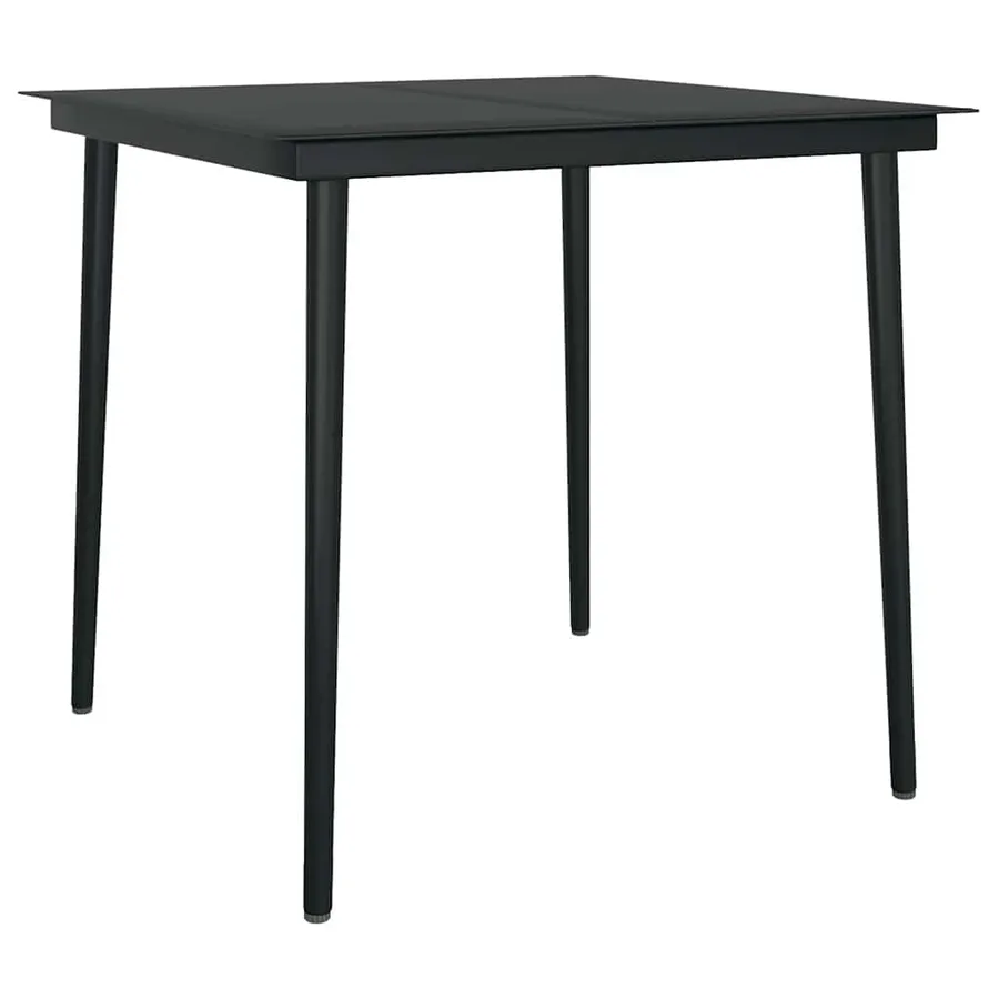 Ensemble à manger jardin 5pcs marron poly rotin verre - 7