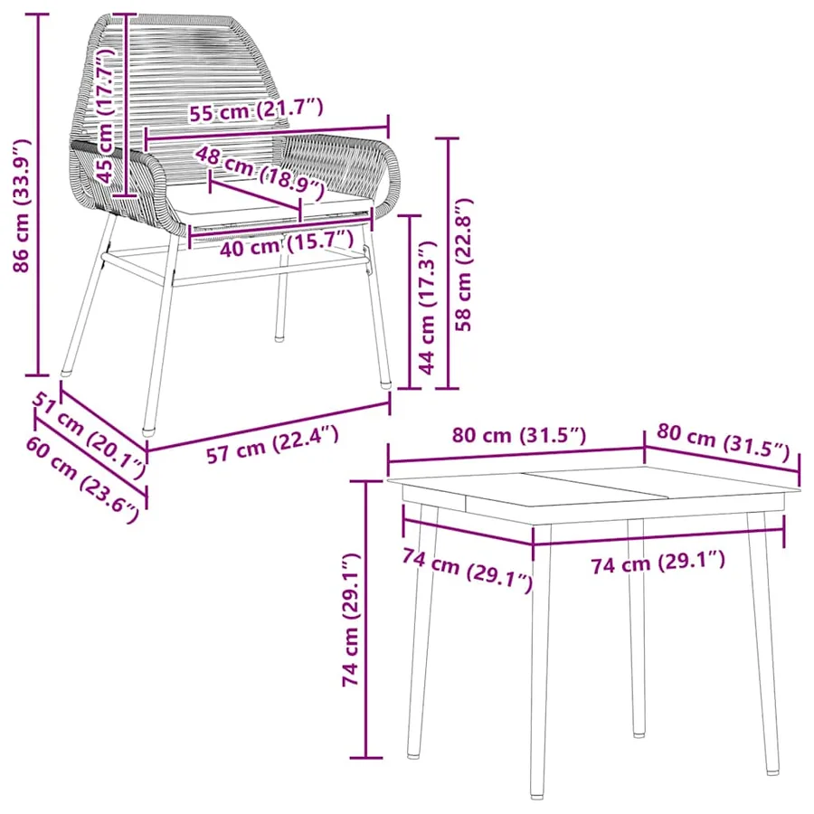 Ensemble à manger de jardin et coussins 5 pcs noir rotin verre - 10
