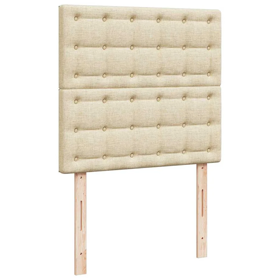 Lit ottoman avec matelas crème 100x200 cm tissu - 9