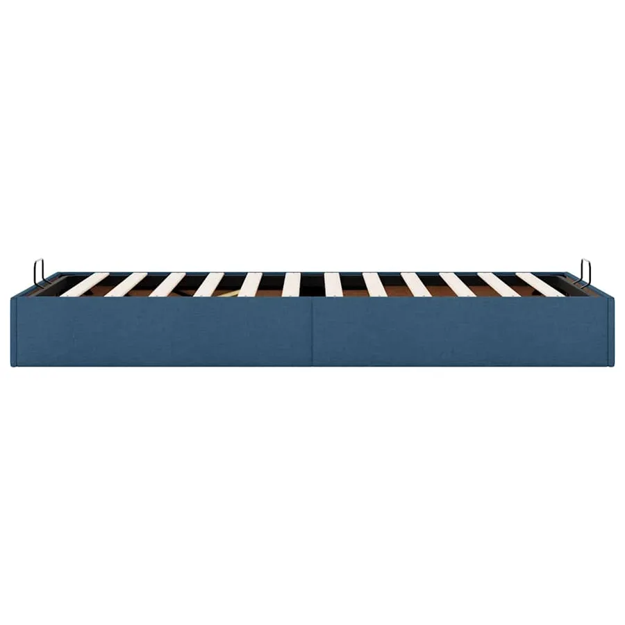 Cadre de lit ottoman sans matelas bleu 100x200 cm tissu - 8