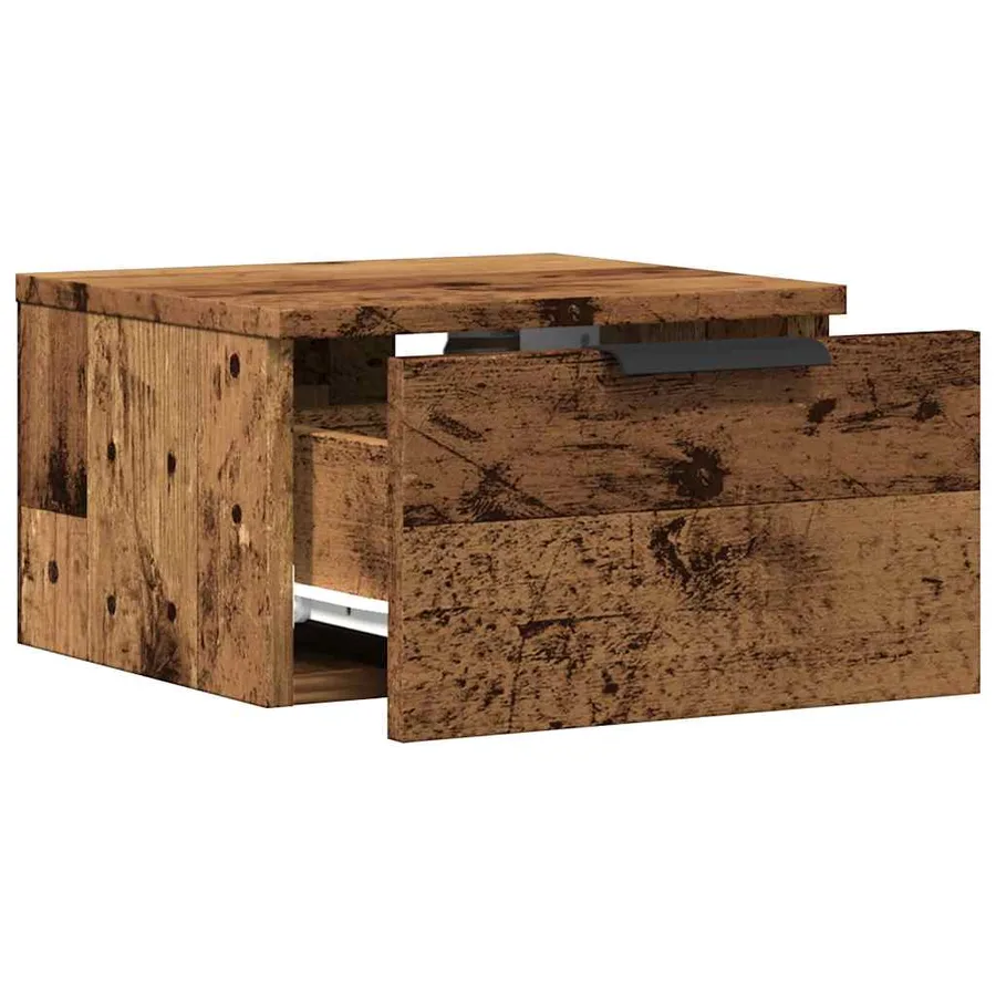 Tables de chevet murales 2 pcs vieux bois 34x30x20 cm - 5