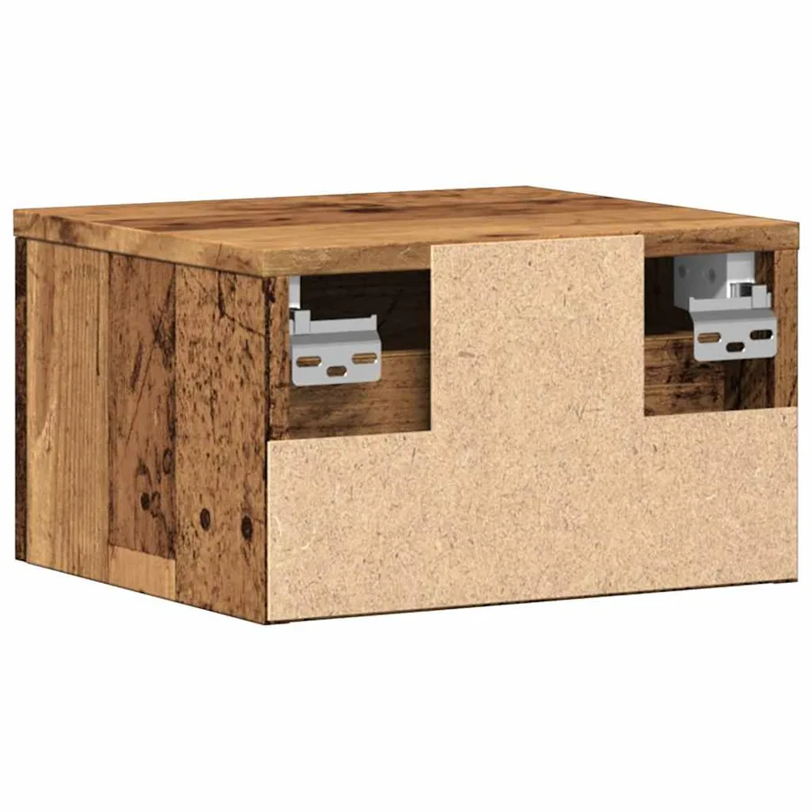 Tables de chevet murales 2 pcs vieux bois 34x30x20 cm - 6