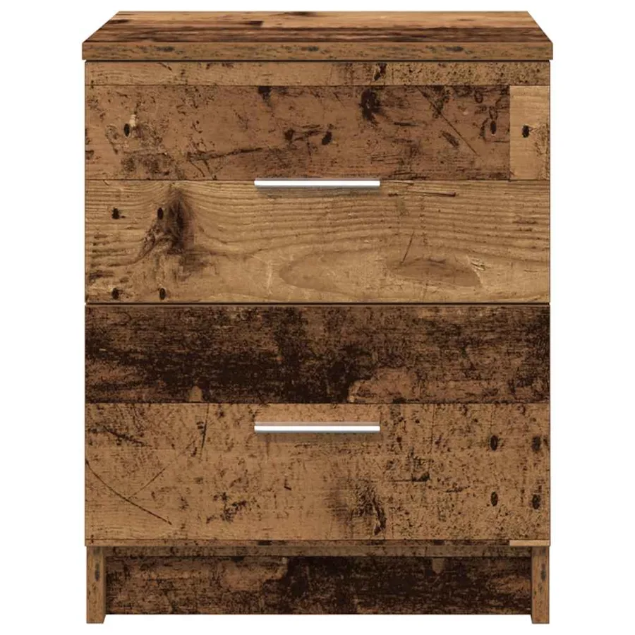 Tables de chevet (lot de 2) avec 2 tiroirs bois ancien 40 x 36 x 50 cm - 4