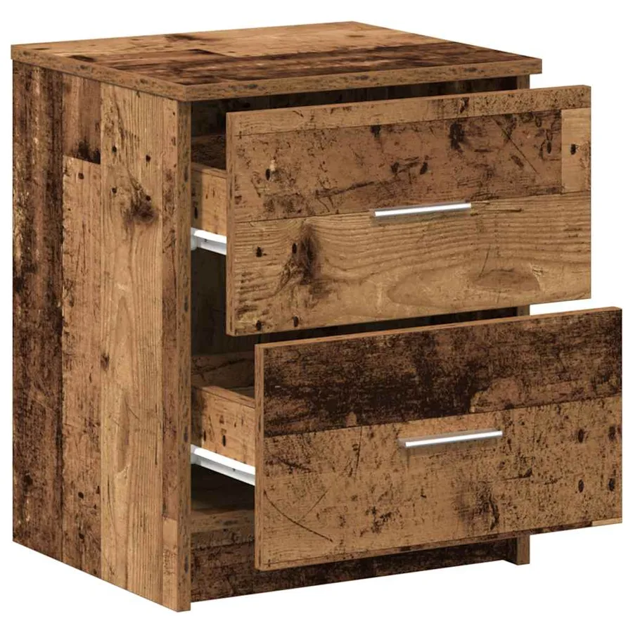 Tables de chevet (lot de 2) avec 2 tiroirs bois ancien 40 x 36 x 50 cm - 5
