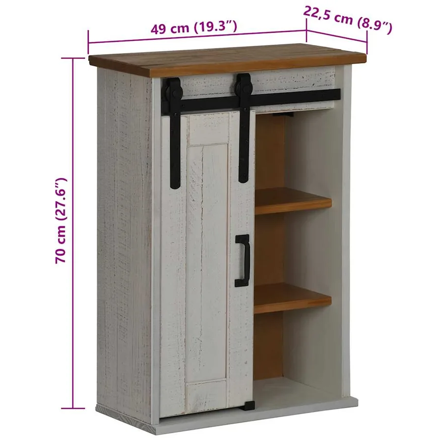 Armoire suspendue HALDEN porte coulissante blanc 49x22,5x70 cm - 7