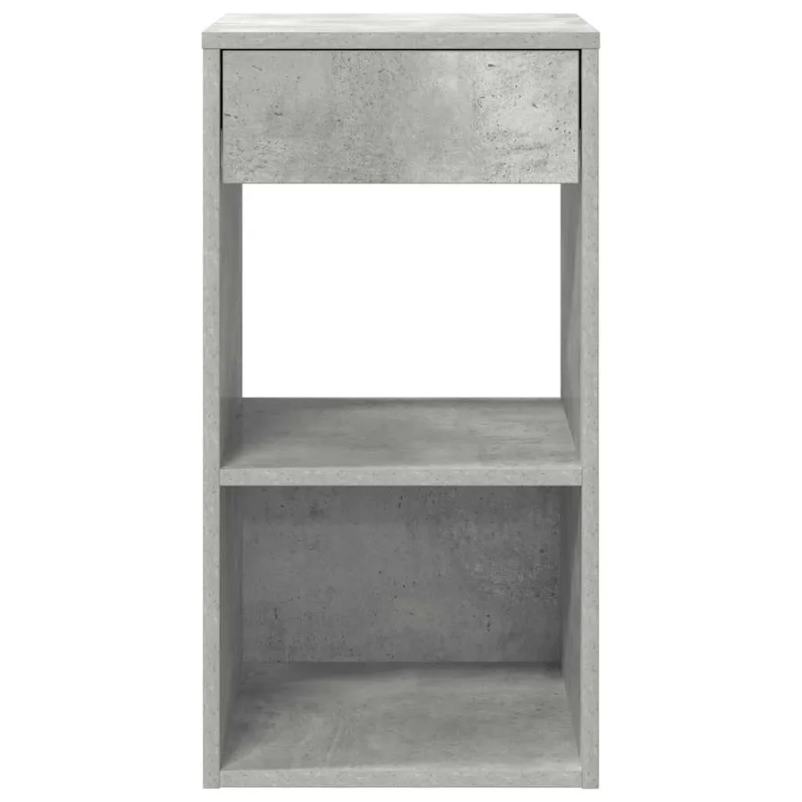 Table de chevet avec tiroir gris béton 35x34x66,5 cm - 4