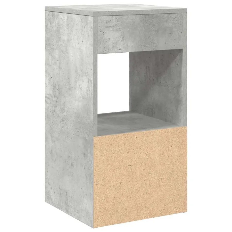 Table de chevet avec tiroir gris béton 35x34x66,5 cm - 7