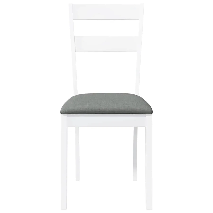 Chaises à manger coussins 2 pcs blanc bois massif caoutchouc - 5
