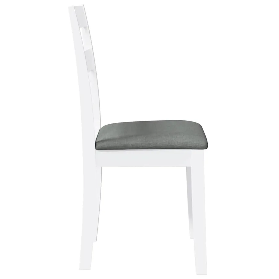 Chaises à manger coussins 2 pcs blanc bois massif caoutchouc - 6
