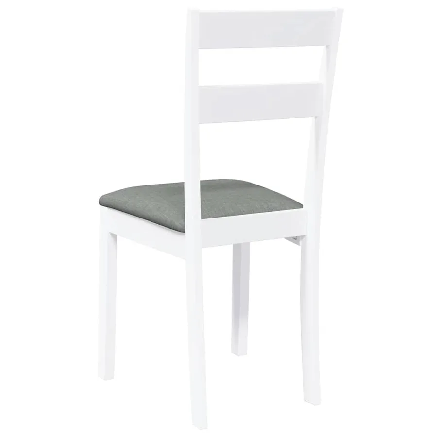 Chaises à manger coussins 2 pcs blanc bois massif caoutchouc - 7