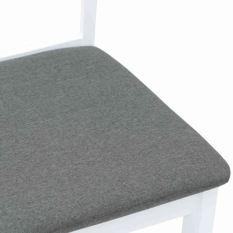 Chaises à manger coussins 2 pcs blanc bois massif caoutchouc - 8