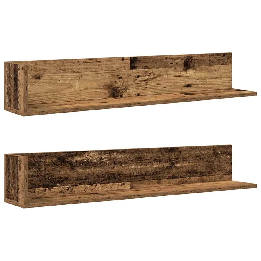 Étagères murales 2 pcs vieux bois 100x16,5x16,5 cm - 2