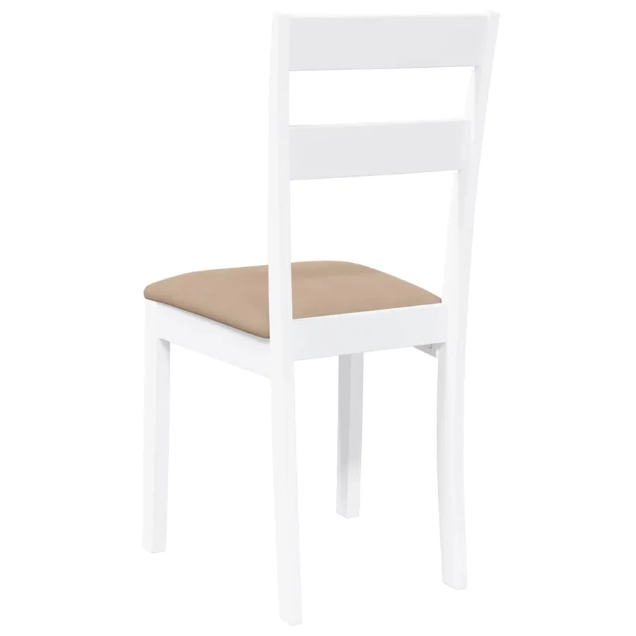 Chaises à manger coussins 2 pcs blanc bois massif caoutchouc - 7