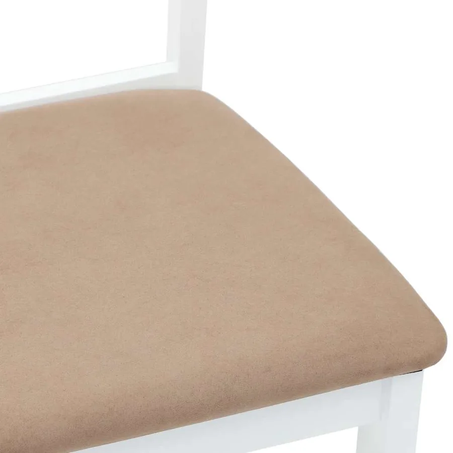 Chaises à manger coussins 2 pcs blanc bois massif caoutchouc - 8