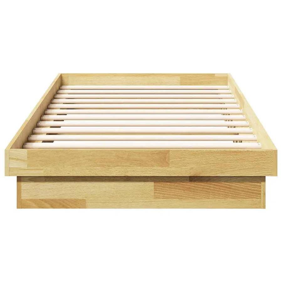 Cadre de lit sans matelas 75x190 cm bois massif de chêne - 5