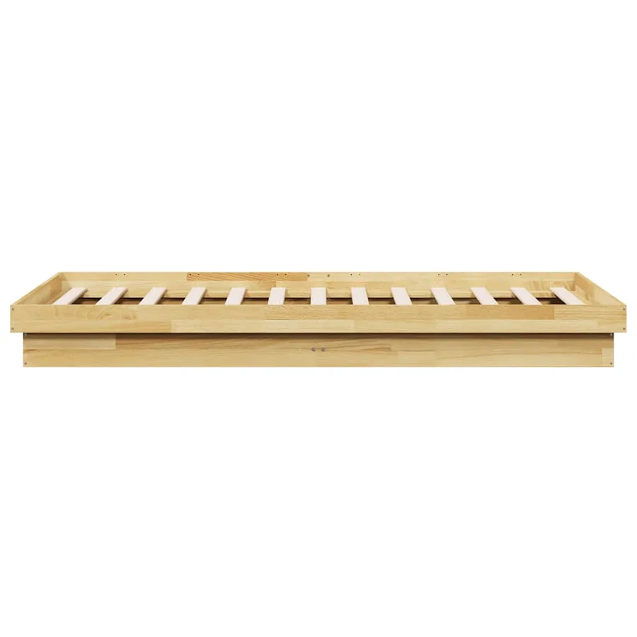 Cadre de lit sans matelas 75x190 cm bois massif de chêne - 6