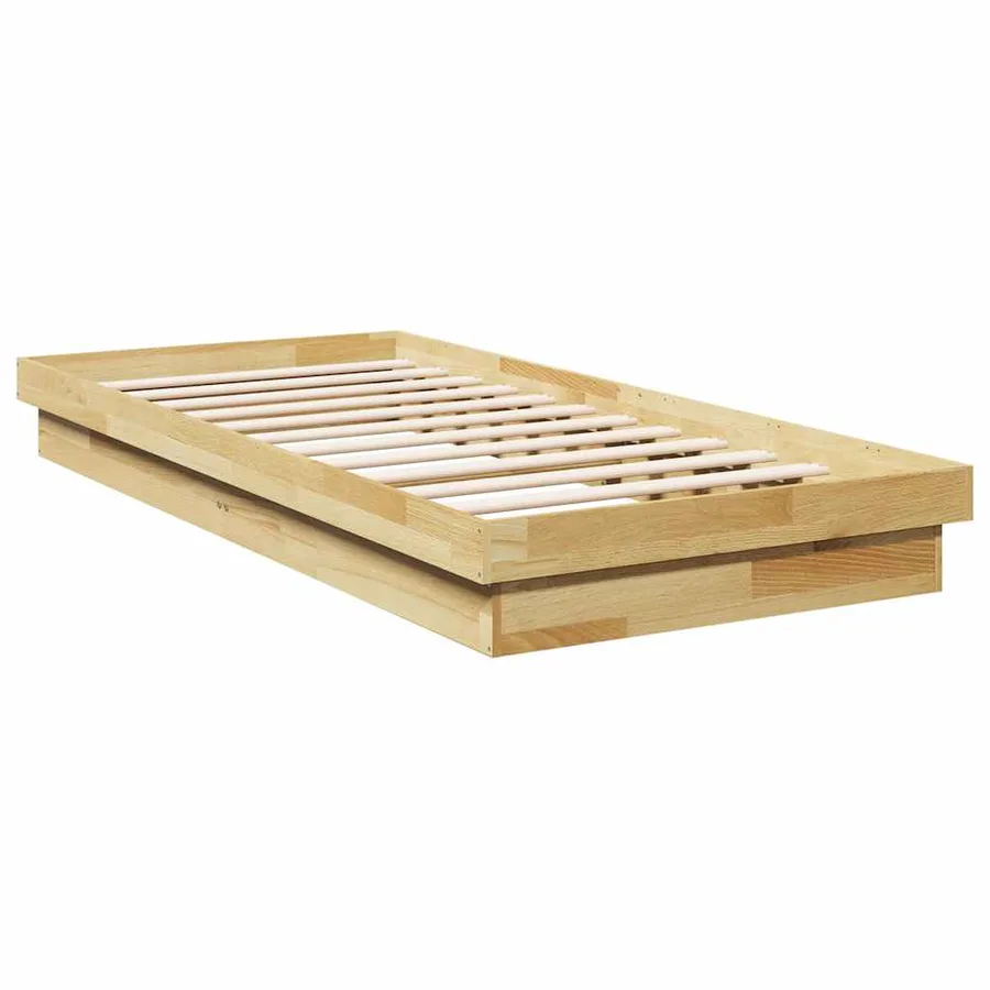 Cadre de lit sans matelas 75x190 cm bois massif de chêne - 7