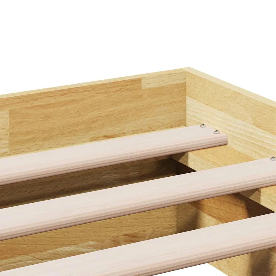 Cadre de lit sans matelas 75x190 cm bois massif de chêne - 9