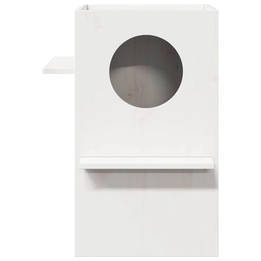 Maison pour chat blanc 43x43x60 cm bois de pin massif - 3