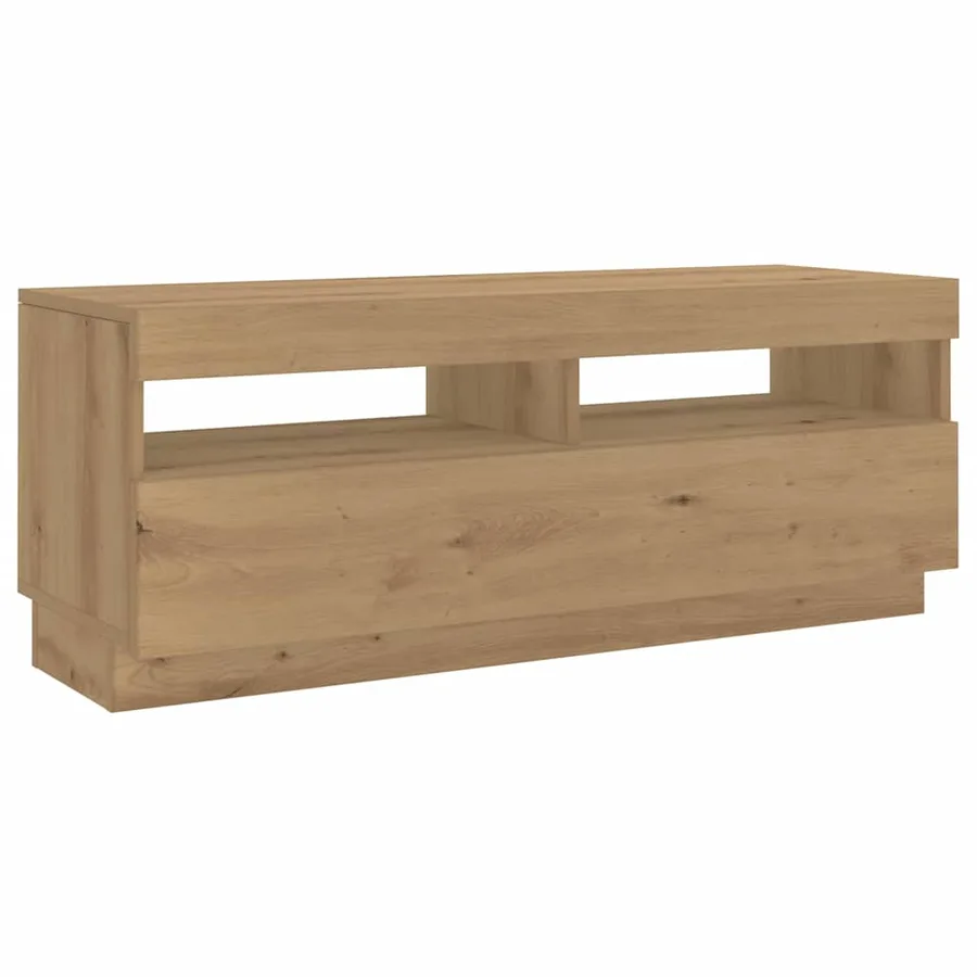 Meuble TV avec lumières LED chêne artisanal bois d'ingénierie - 6
