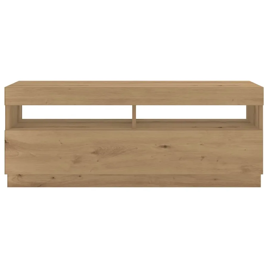 Meuble TV avec lumières LED chêne artisanal bois d'ingénierie - 7