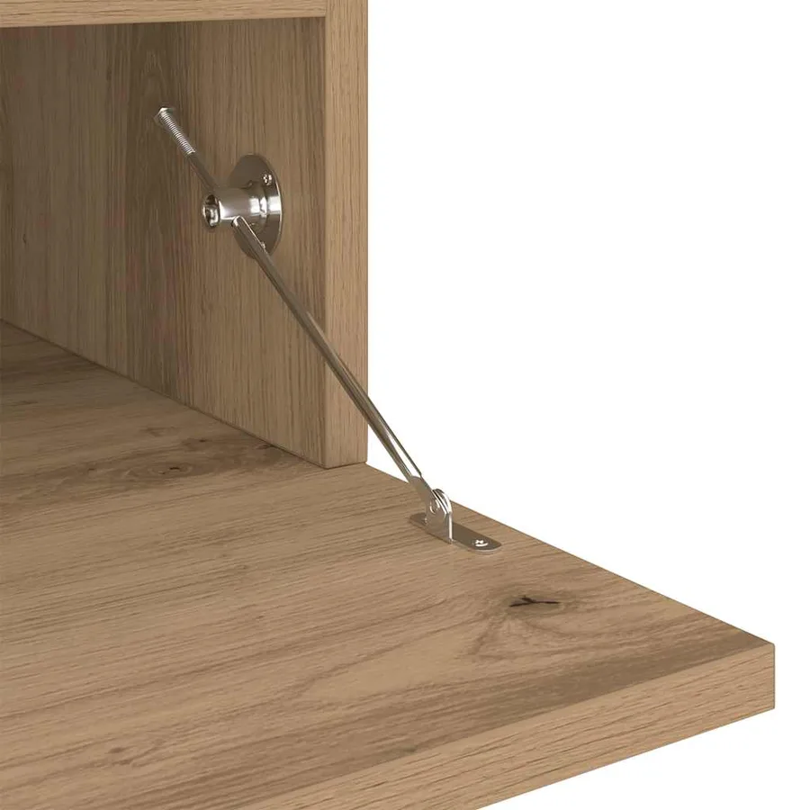 Meuble TV avec lumières LED chêne artisanal bois d'ingénierie - 11