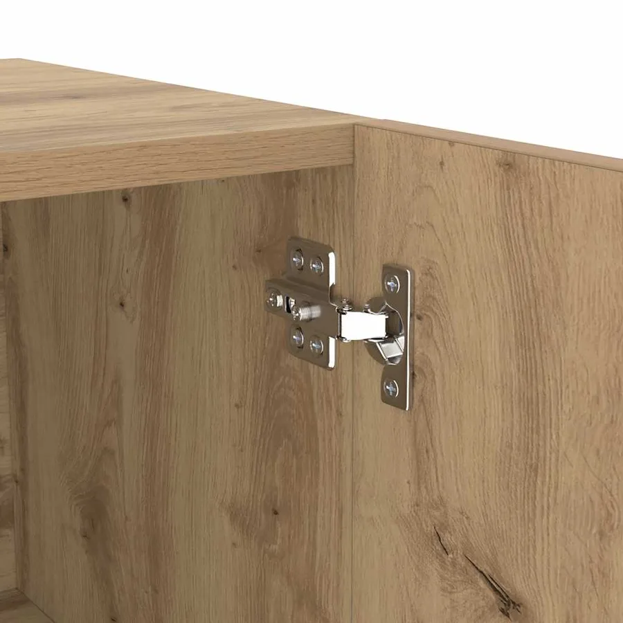 Meuble TV avec lumières LED chêne artisanal bois d'ingénierie - 12
