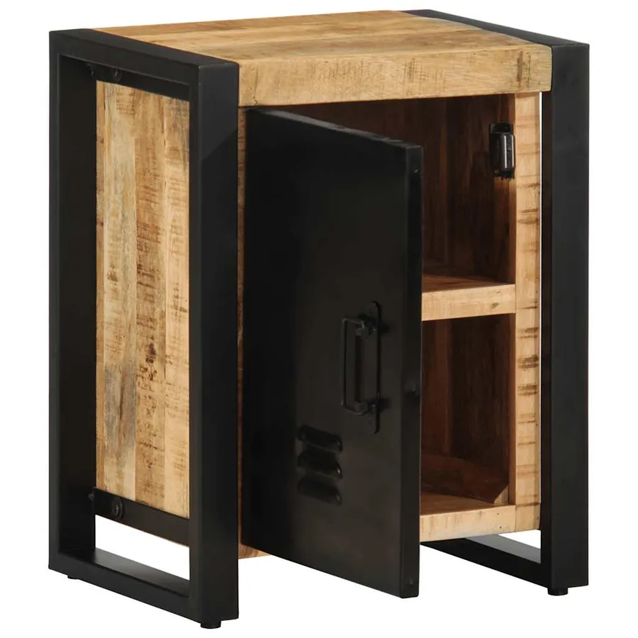 Tables de chevet 2 pcs bois de manguier massif brut - 3