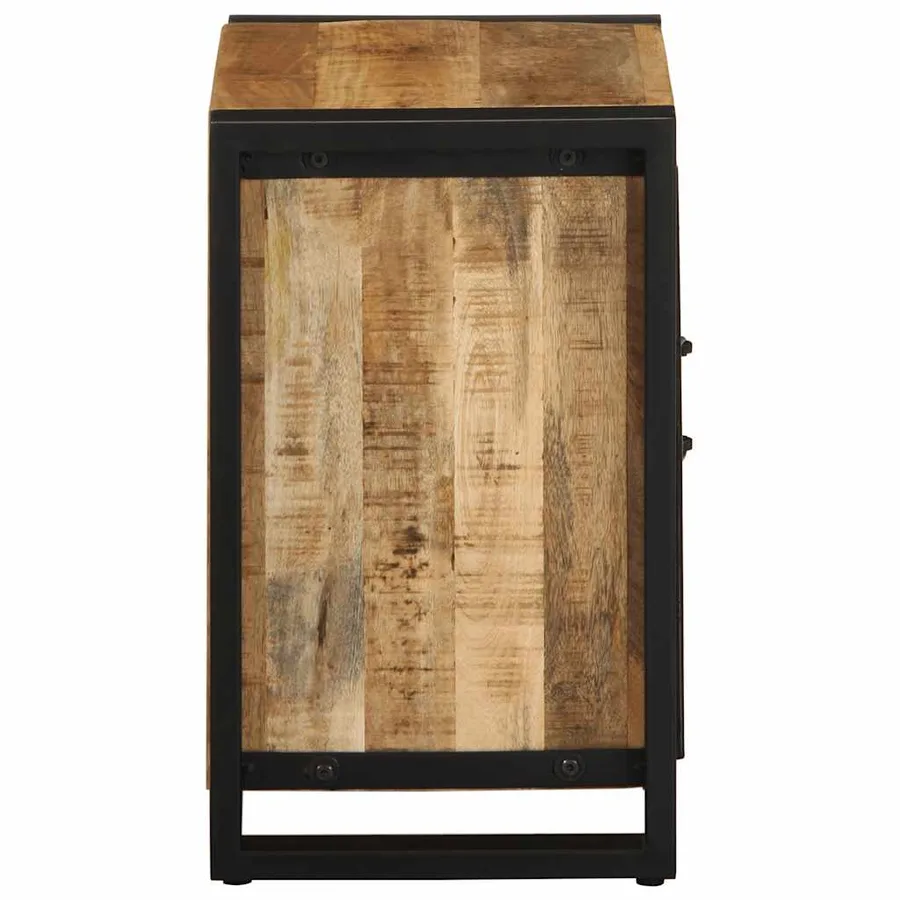 Tables de chevet 2 pcs bois de manguier massif brut - 5