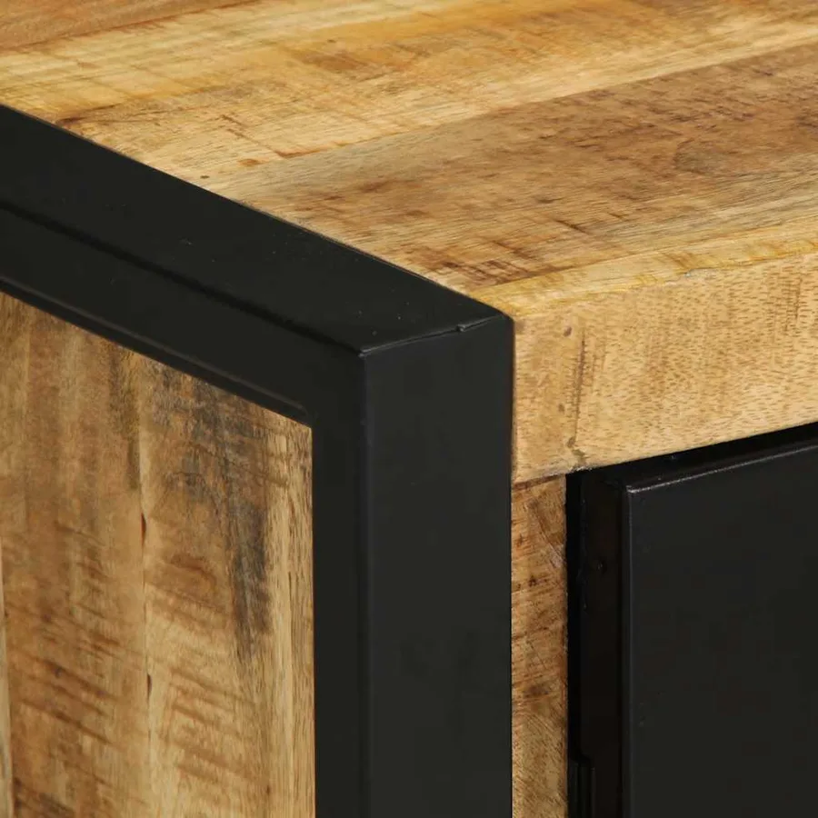 Tables de chevet 2 pcs bois de manguier massif brut - 7