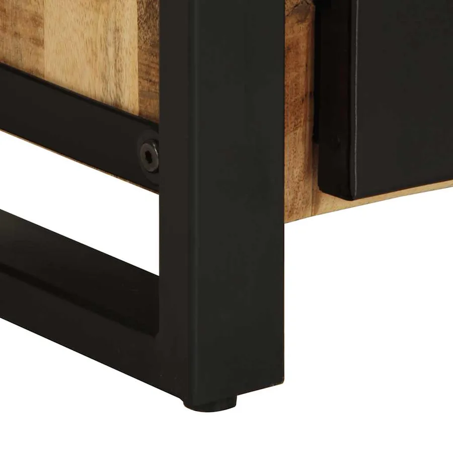 Tables de chevet 2 pcs bois de manguier massif brut - 9