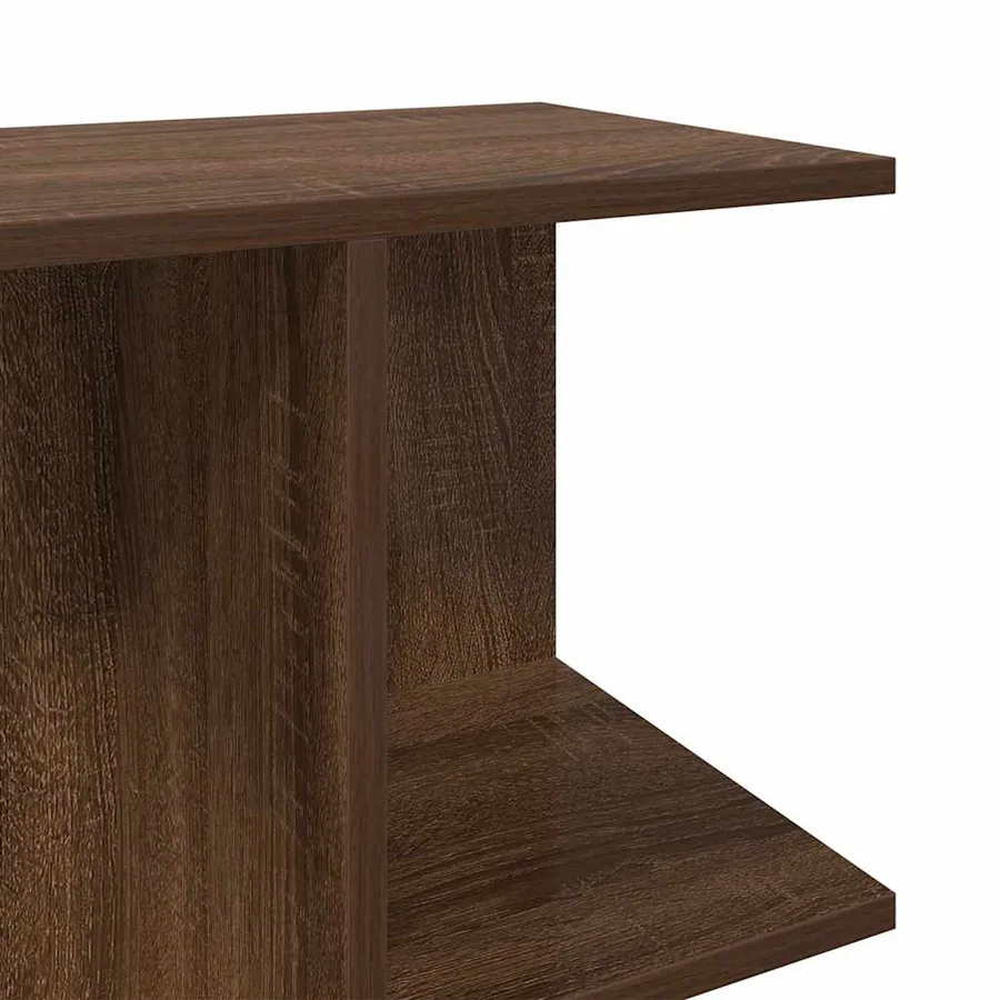 Table de chevet chêne marron 46,5x29x61 cm bois d'ingénierie - 8
