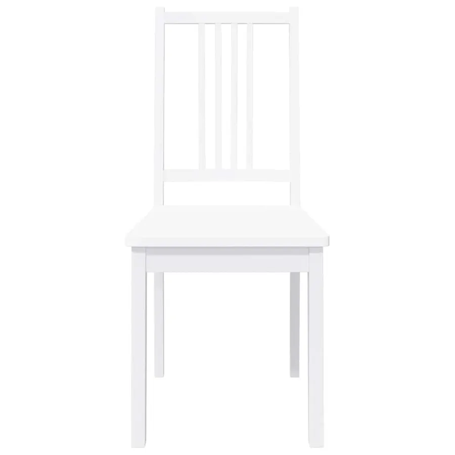 Chaises à manger 2 pcs blanc bois massif caoutchouc - 5