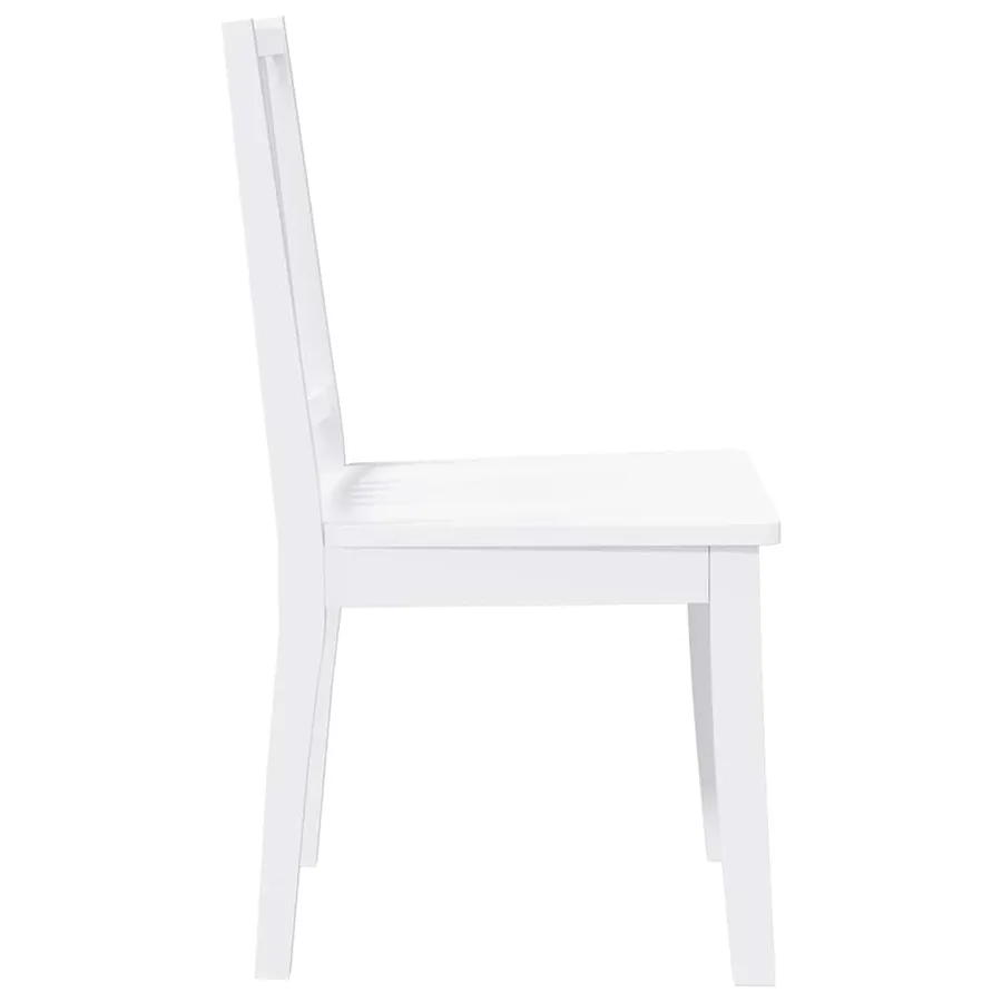 Chaises à manger 2 pcs blanc bois massif caoutchouc - 6
