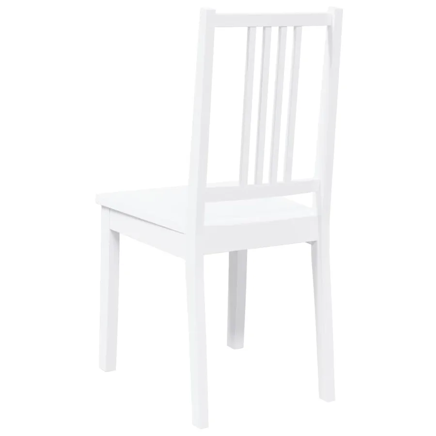 Chaises à manger 2 pcs blanc bois massif caoutchouc - 7