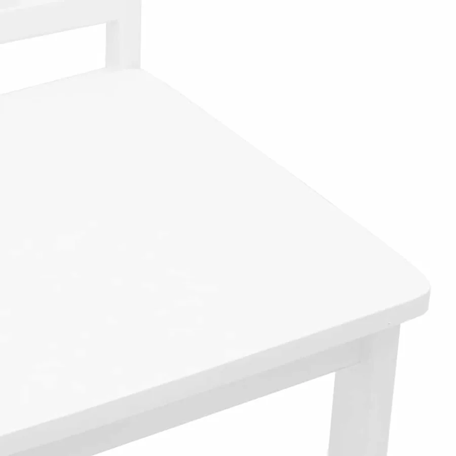 Chaises à manger 2 pcs blanc bois massif caoutchouc - 8