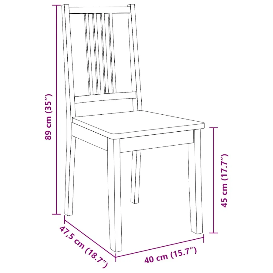 Chaises à manger 2 pcs blanc bois massif caoutchouc - 11