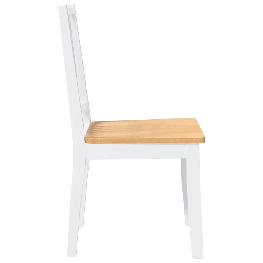 Chaises à manger 2 pcs blanc bois massif caoutchouc - 6