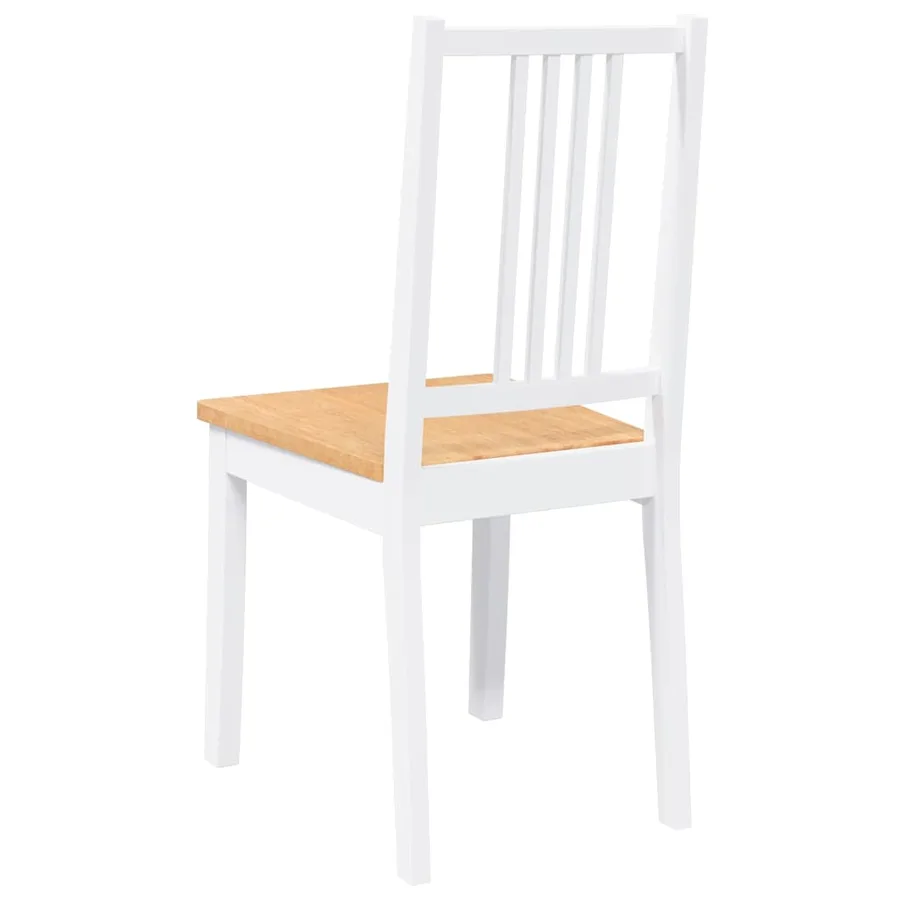 Chaises à manger 2 pcs blanc bois massif caoutchouc - 7
