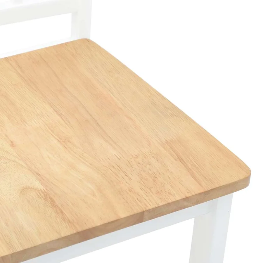 Chaises à manger 2 pcs blanc bois massif caoutchouc - 8