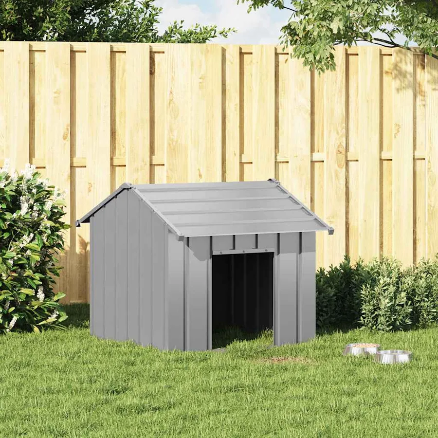 Niche pour chien avec toit noir 85x107x81 cm acier galvanisé - 2