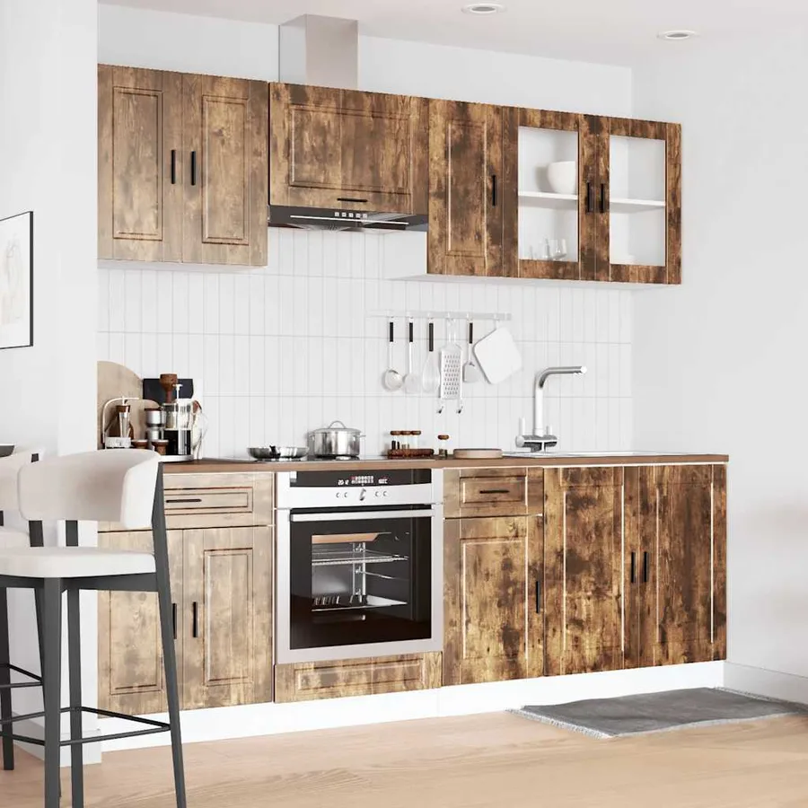 Ensemble de 8 meubles de cuisine en chêne fumé "Porto" - 3