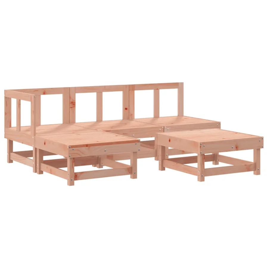 Salon de jardin 5 pcs avec coussins bois massif douglas - 3