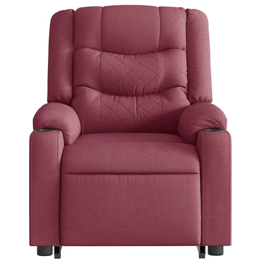Fauteuil inclinable rouge bordeaux tissu - 5