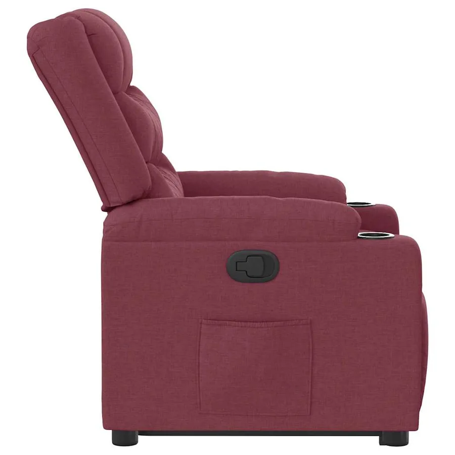 Fauteuil inclinable rouge bordeaux tissu - 7