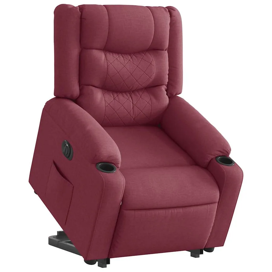 Fauteuil inclinable électrique rouge bordeaux tissu