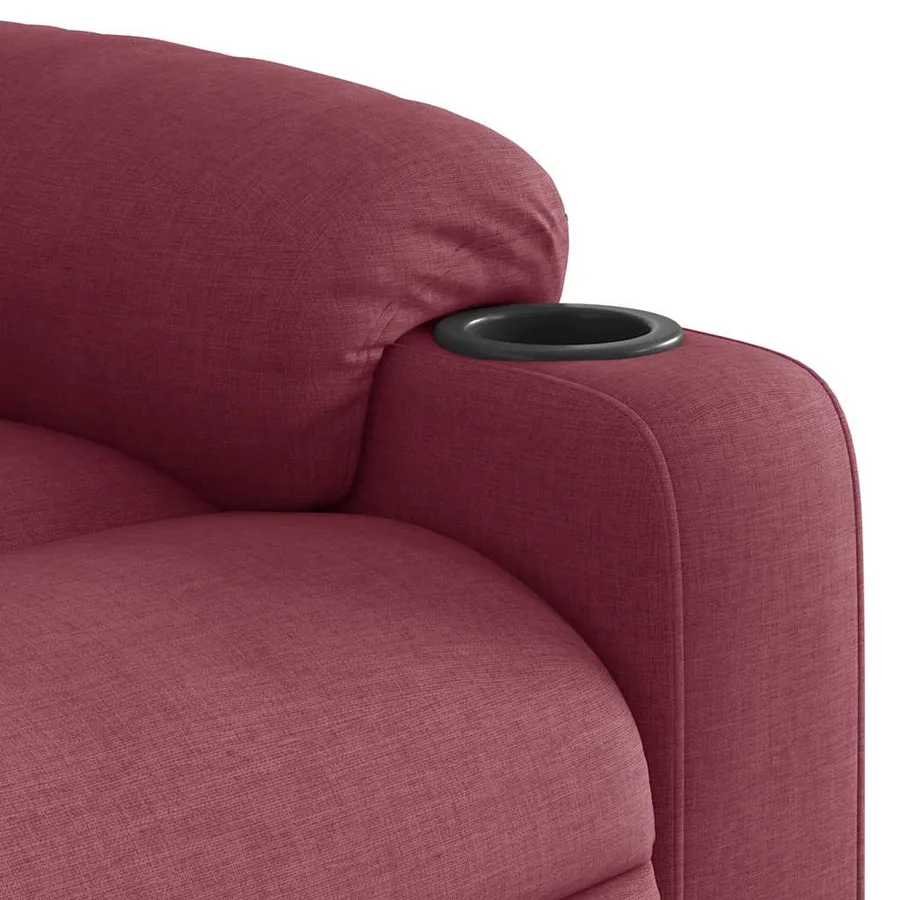 Fauteuil inclinable électrique rouge bordeaux tissu - 12