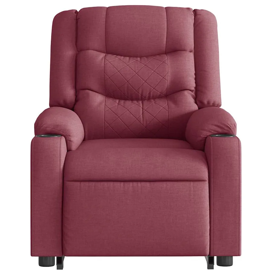 Fauteuil inclinable électrique rouge bordeaux tissu - 5