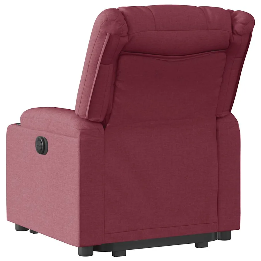 Fauteuil inclinable électrique rouge bordeaux tissu - 8