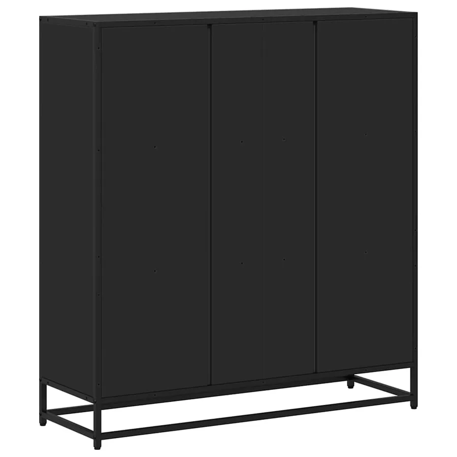 Bibliothèque noir 97,5x33x107,5 cm bois d'ingénierie et métal - 6